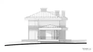 Дом со скатной кровлей и подвалом