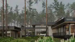 Дом, баня и терраса под одной кровлей. Одним пятном застройки.