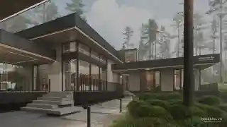 Дом, баня и терраса под одной кровлей. Одним пятном застройки.