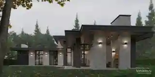 Проект двухэтажного дома с зимним садом. Вариант 7