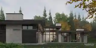 Проект двухэтажного дома с зимним садом. Вариант 7