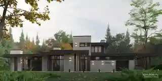 Проект двухэтажного дома с зимним садом. Вариант 7