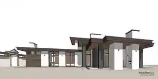 Проект двухэтажного дома с зимним садом. Вариант 7