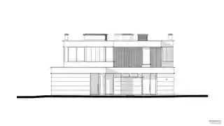 Два дома в современном стиле с двумя бассейнами