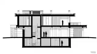 Два дома в современном стиле с двумя бассейнами