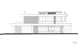 Два дома в современном стиле с двумя бассейнами