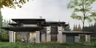 Проект двухэтажного дома с зимним садом