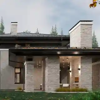 Проект двухэтажного дома с зимним садом