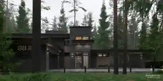 Двухэтажный дом c баней под общей кровлей