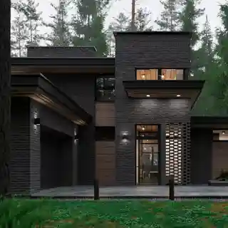 Двухэтажный дом c баней под общей кровлей