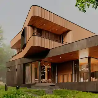 Моднейший современный дом на небольшом участке