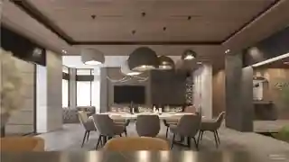Общий блок гостиной, кухни и холла