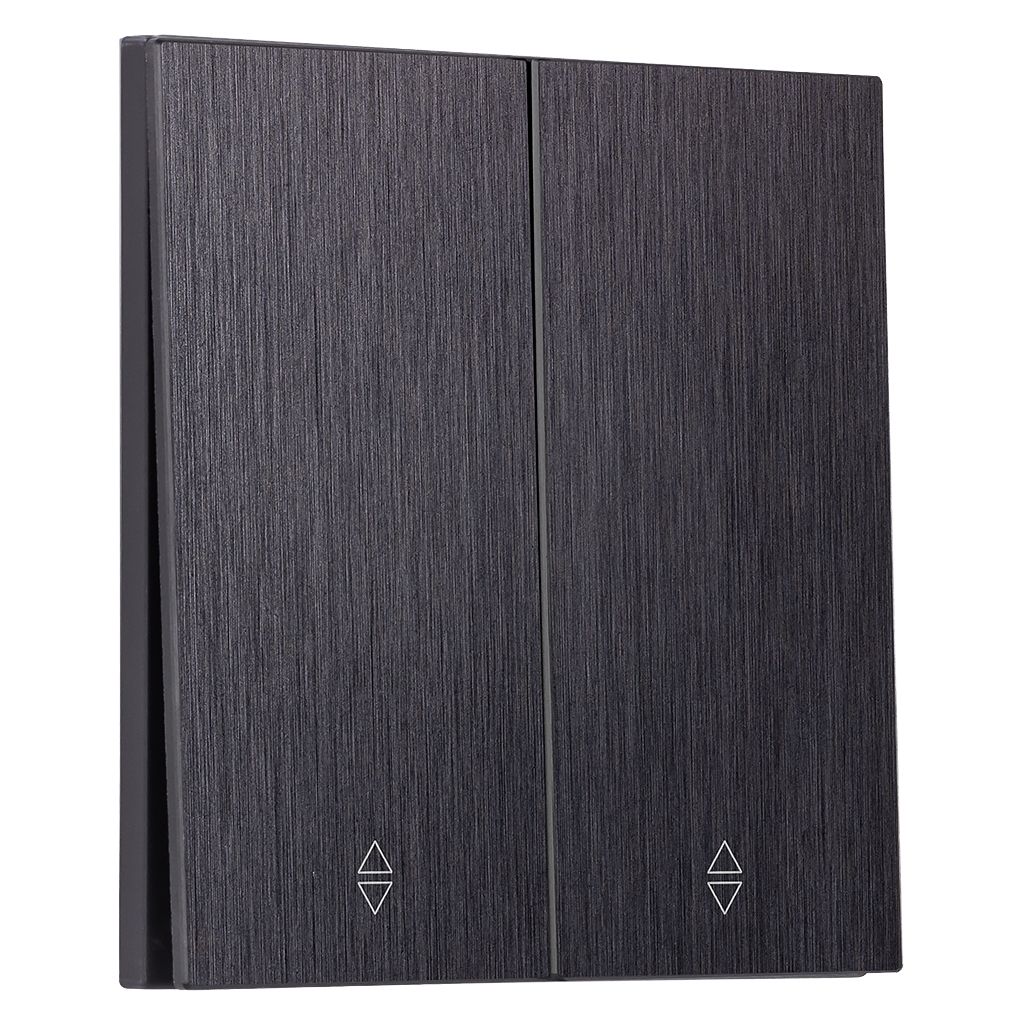 Выключатель проходной 2-клавишный независимый 10А алюминий черный «Альтаир» (SBE-i11alb-10-SW22-0)