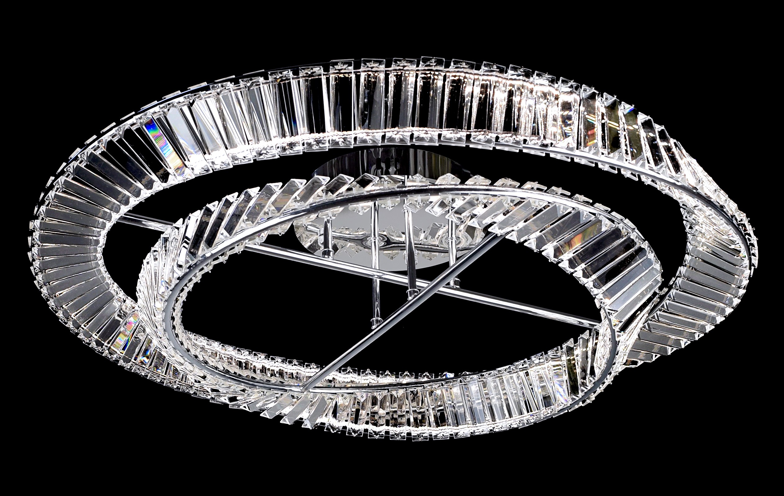 AD6307-60+80 CH Led 3000+6000K, 176W, диммер, хрусталь, размер: D800*H220мм (1) светильник потолочны