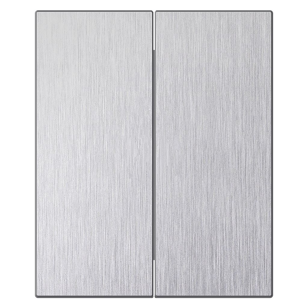 Выключатель 2-клавишный модульный 10А алюминий серебро «Альтаир» (SBE-m11al-10-SW2-0)