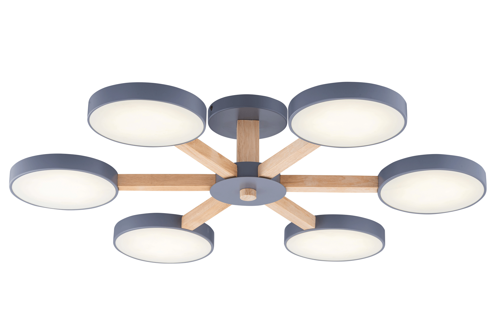 18027STD/6 GREY+WOOD+WHITE (1) Люстра NW #