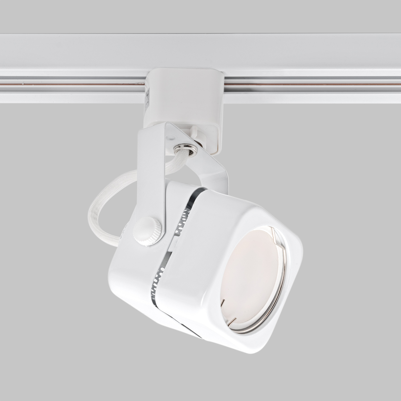 Светильник спот квадратный GU5.3 для трековой системы 1 фазный трек 220В, макс 50Вт, Белый IL.0010.0051