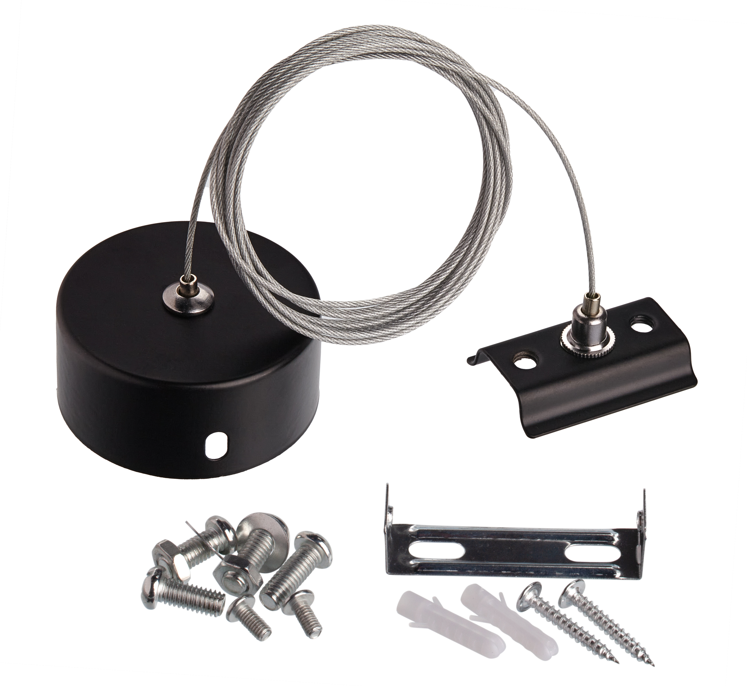 Подвес 2м для накладного шинопровода трековой системы 1 фазный трек 220В, Черный IL.0010.2145