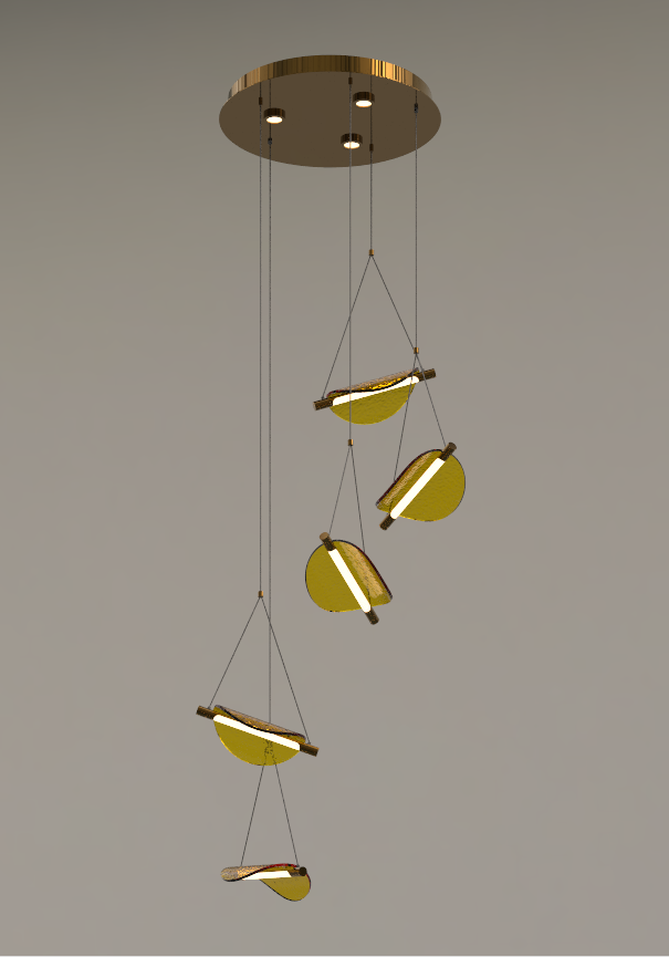 20124MD-45 AMBER GLASS (1) Люстра NW #