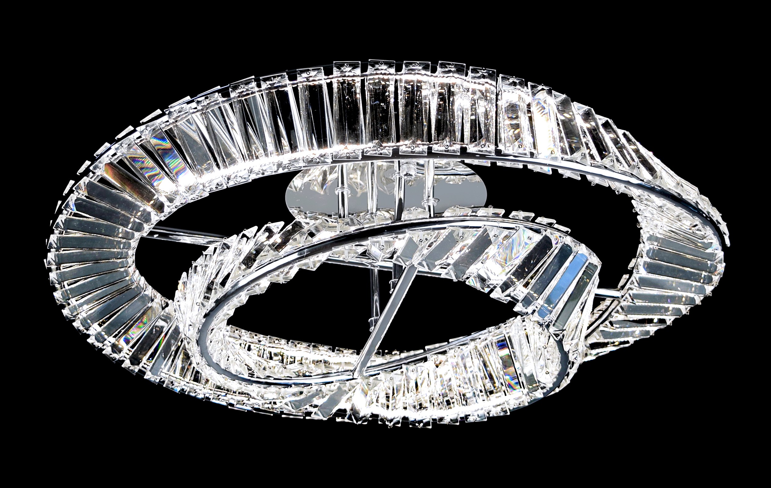 C6312-40+60 CH Led 3000+6000K, 112W, диммер, хрусталь, размер: 600*530*230мм (1) светильник потолочн