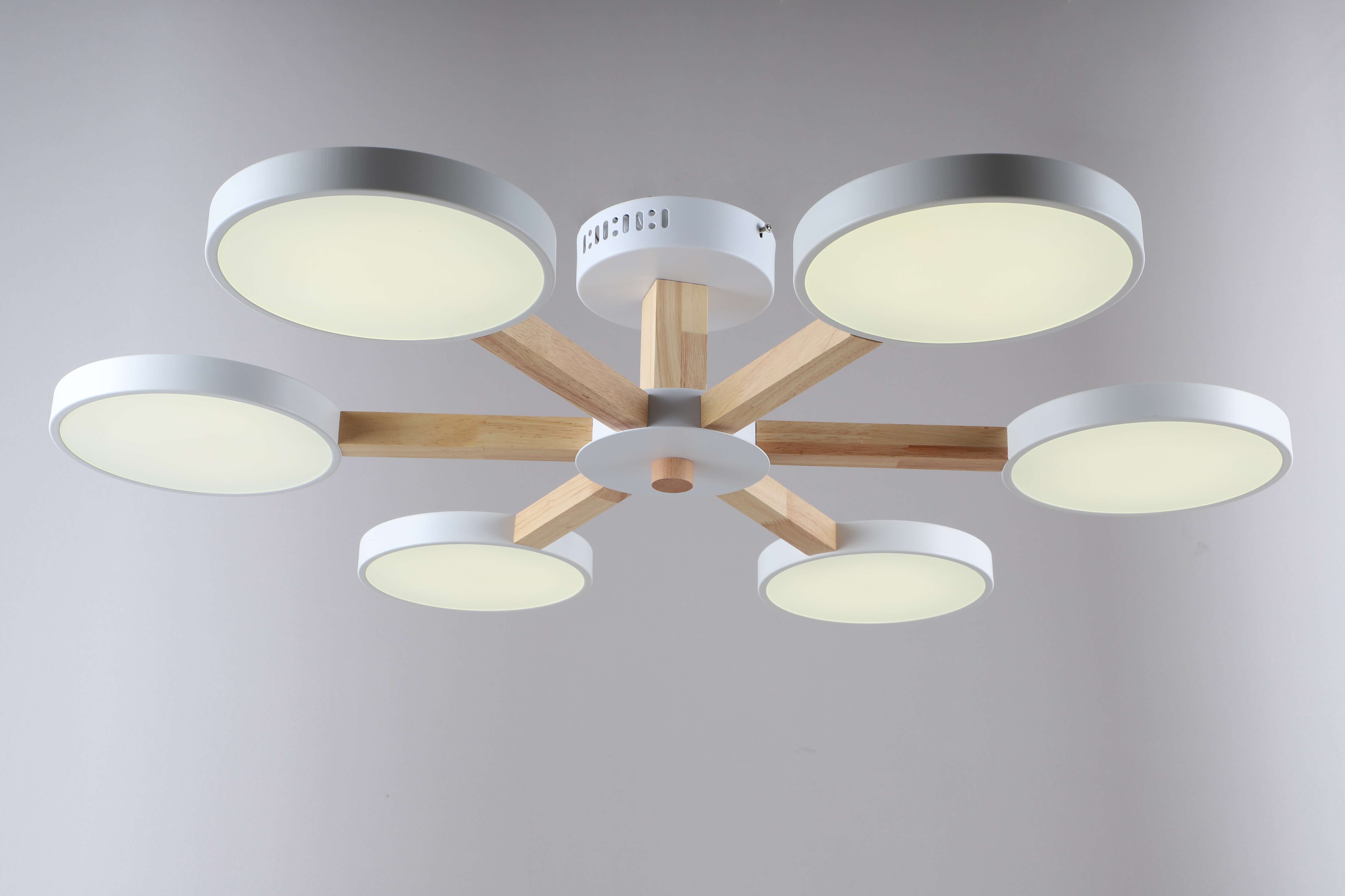 18026STD/6 WHITE+WOOD+WHITE (1) Люстра NW #