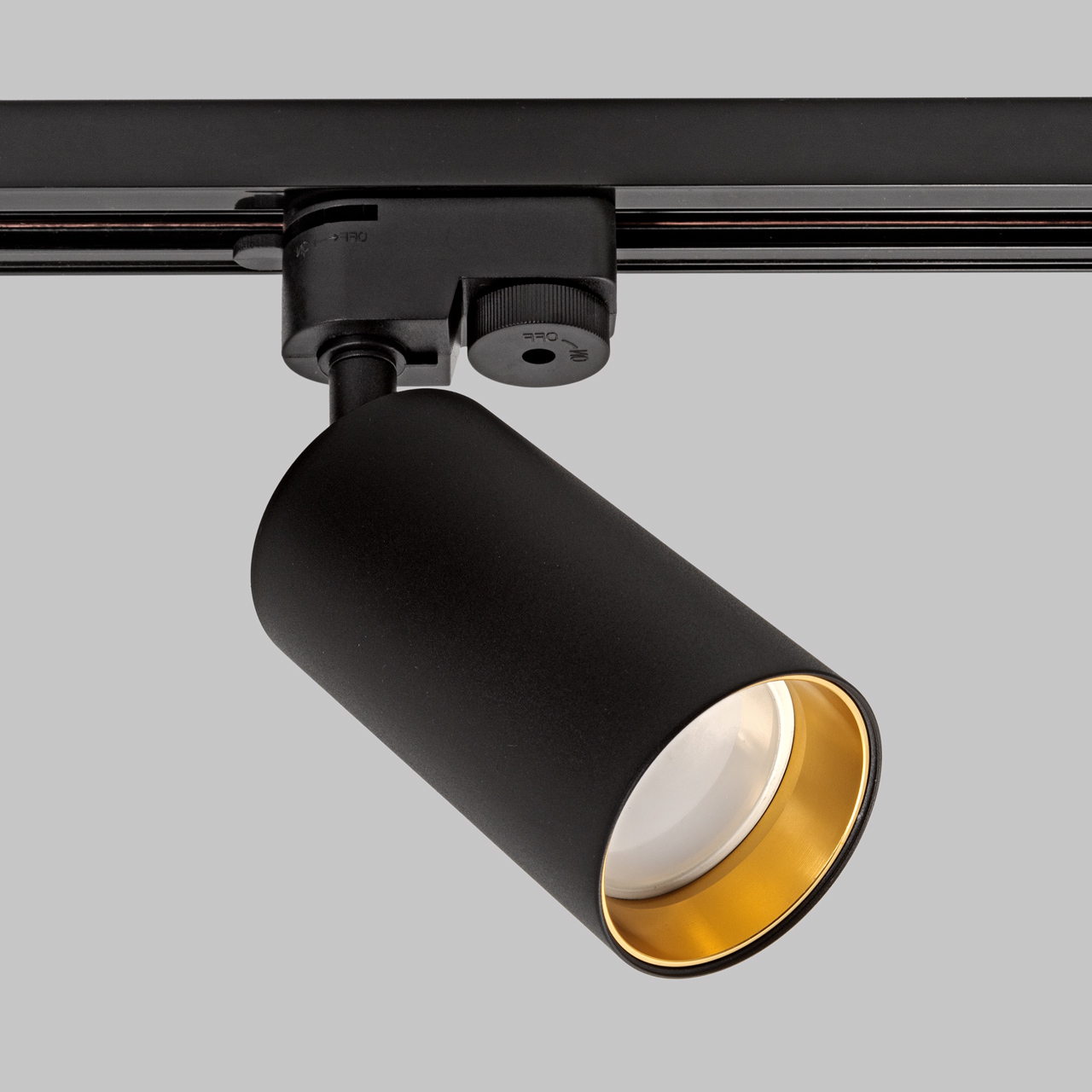 Светильник спот GU10 для трековой системы 1 фазный трек 220В, макс 10Вт, Черный/Золото IL.0010.2157
