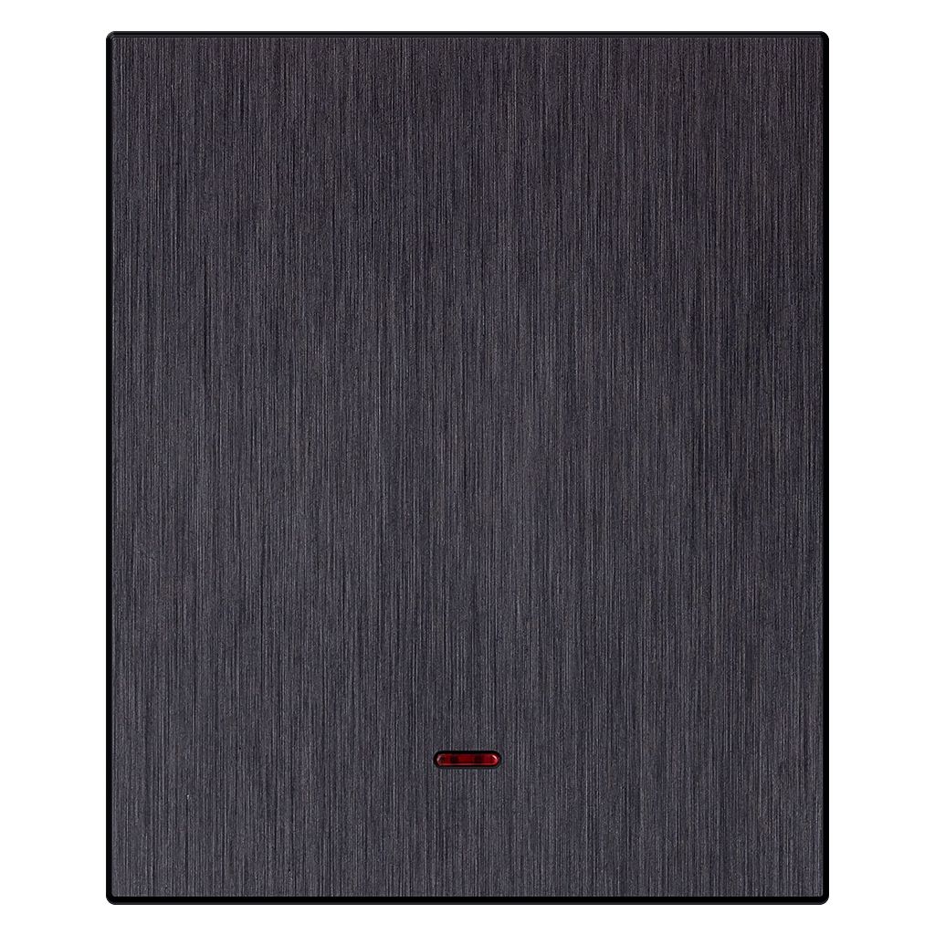 Выключатель 1-клавишный с индикатором модульный 10А алюминий черный «Альтаир» (SBE-m11alb-10-SW1-1)