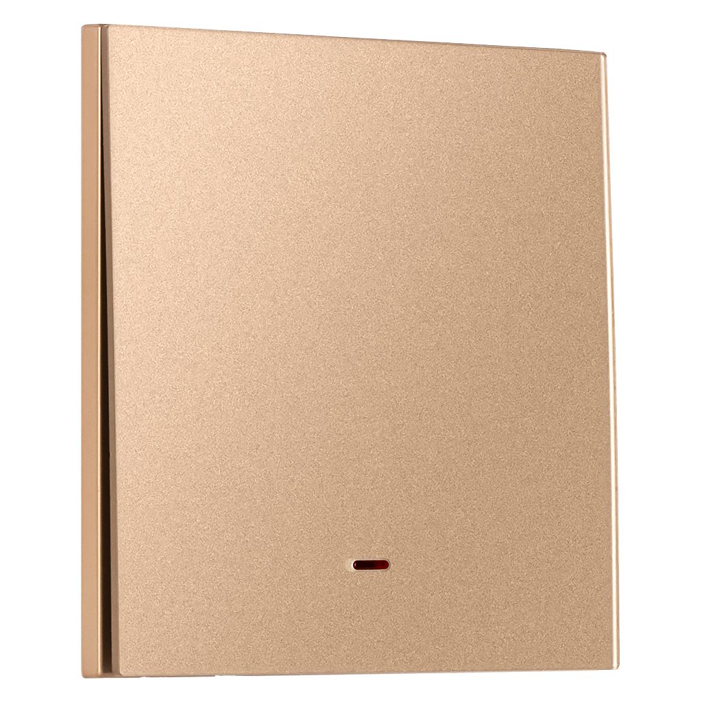 Выключатель 1-клавишный с индикатором независимый 10А шампань акрил «Альтаир» (SBE-i11ia-10-SW1-1)