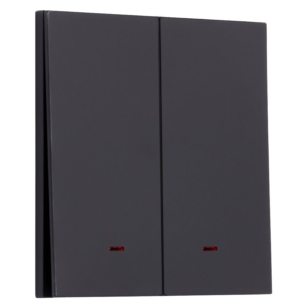 Выключатель 2-клавишный с индикатором независимый 10А черный «Альтаир» (SBE-i11b-10-SW2-1)