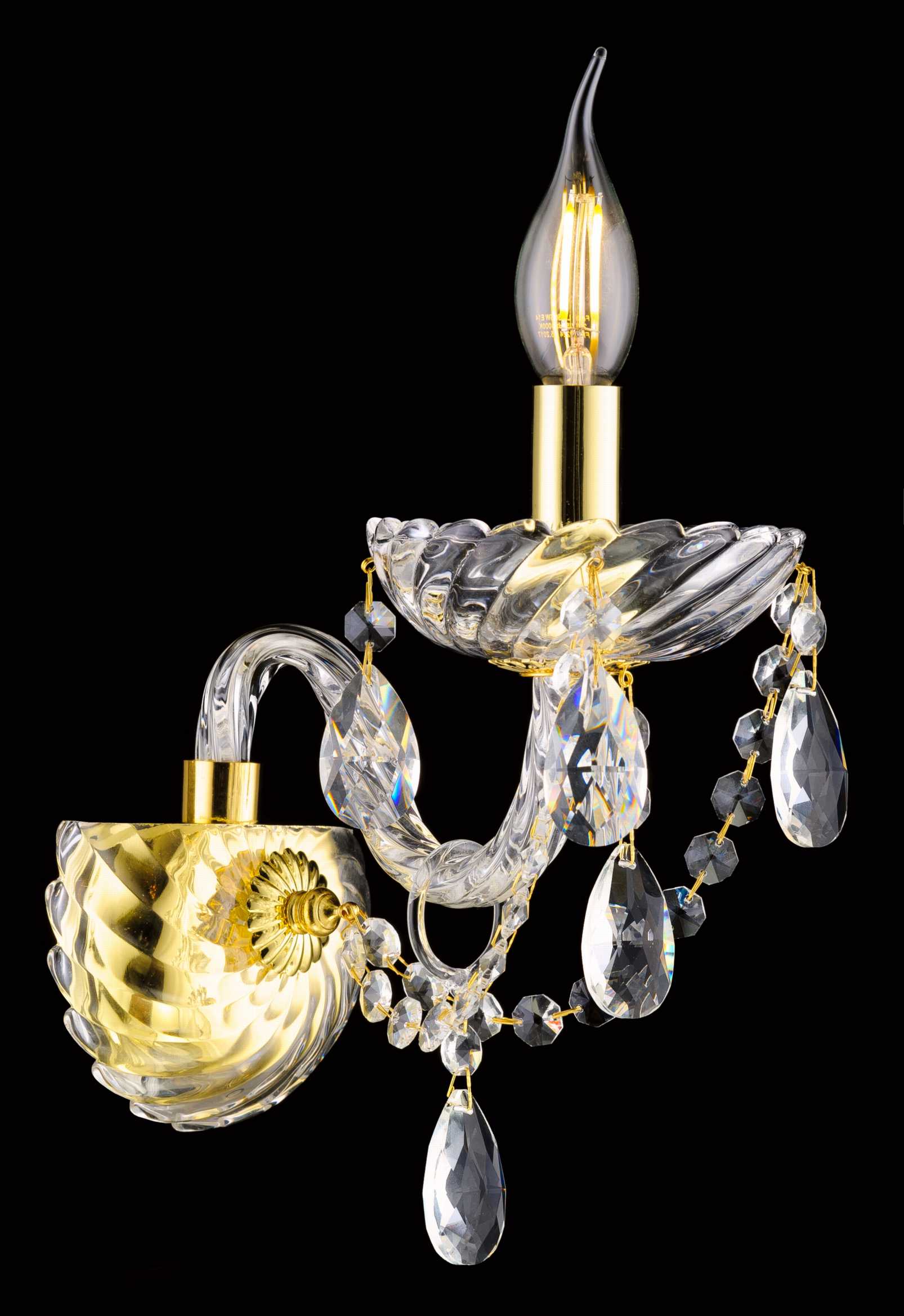 6601/1G GOLD+CLEAR (1/10) Настенный светильник NW