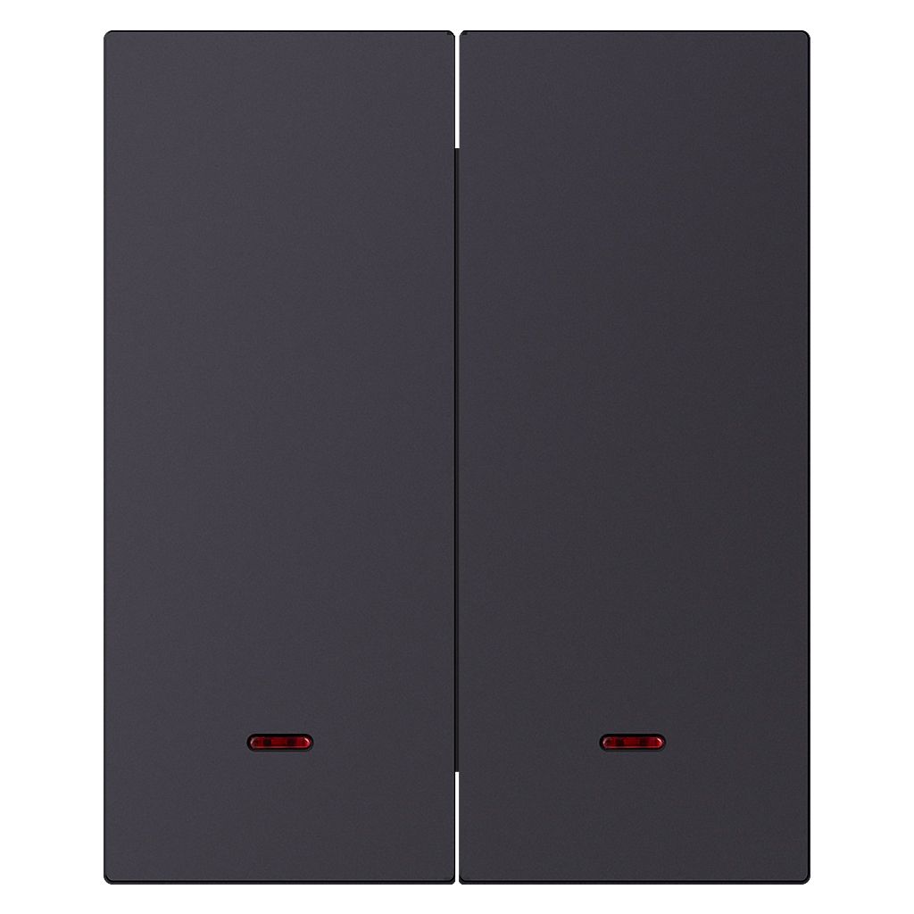 Выключатель 2-клавишный с индикатором модульный 10А черный акрил «Альтаир» (SBE-m11ba-10-SW2-1)