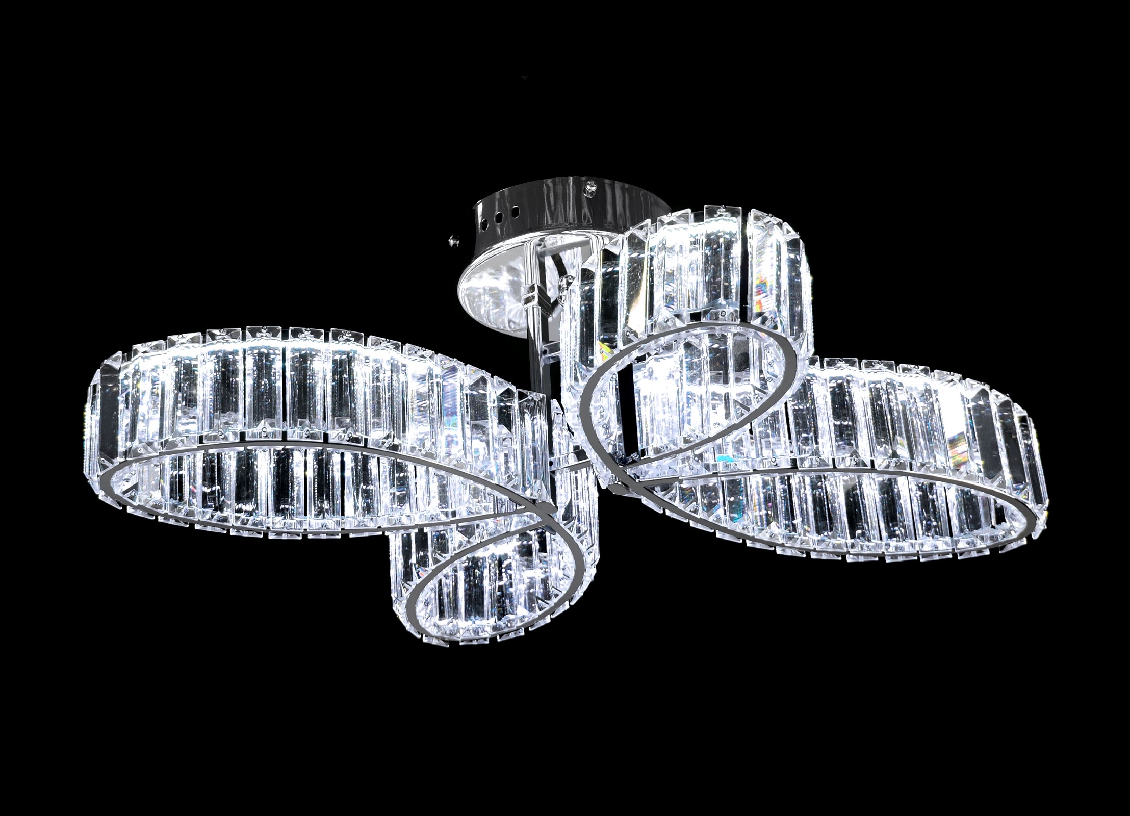 BF3011-S CH Led 3000+6000K, 114W, диммер, хрусталь, размер: 500*400*100мм (1) светильник потолочный