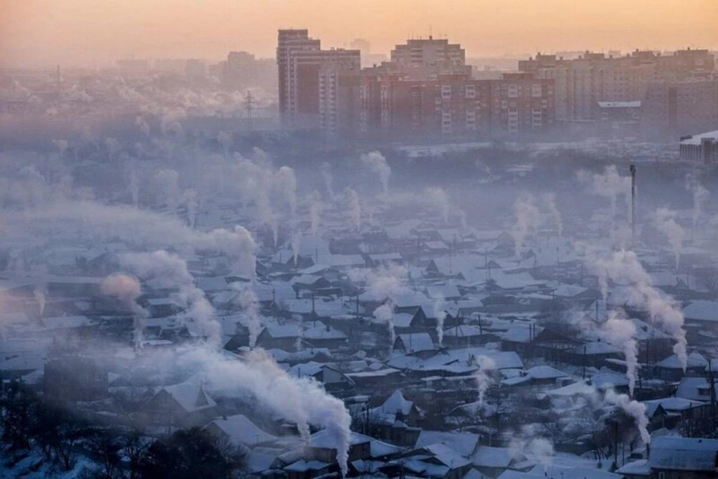 Город, дымка, режим "черного неба"
