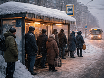 В Новосибирске крыша остановки у станции метро «Гагаринская» рухнула под тяжестью снега