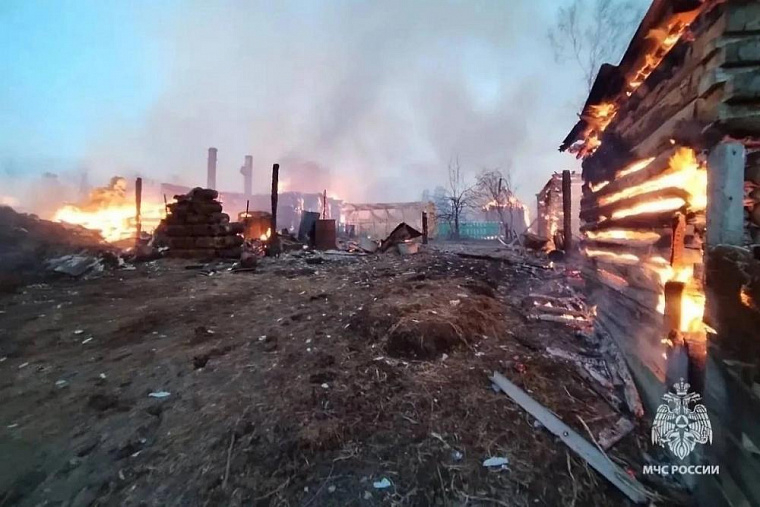 Обновлено: В Томской области при пожаре в селе Новоильинка сгорели 16 домов