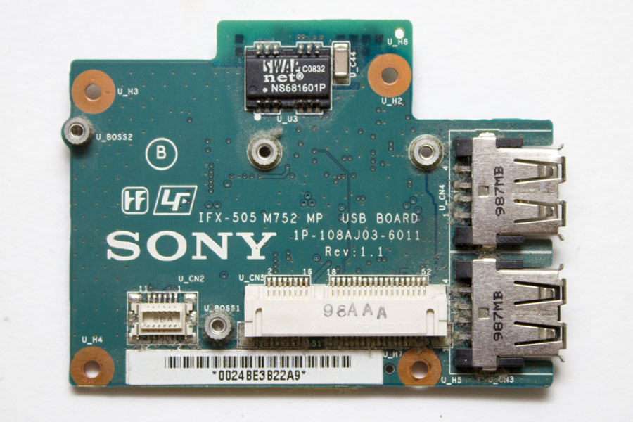 USB плата для Sony VGNSR 1P-108AJ03-6011