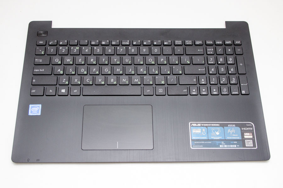 Верхняя часть корпуса (топкейс) с клавиатурой для Asus F553M  13N0-RLA0421
