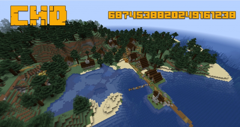 Деревня и пустынный храм — сид Minecraft