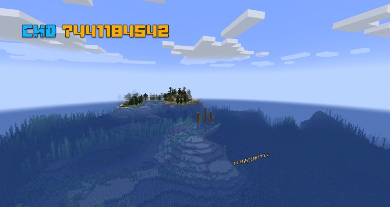 Остров с деревней и крепостью — сид Minecraft