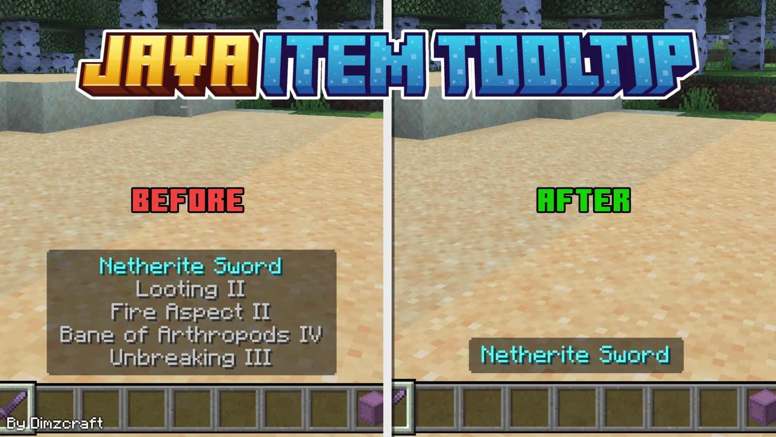 Java Item Tooltips — компактные подсказки предметов в Minecraft Bedrock