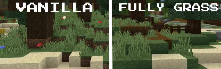 Изображение автора: Fast Better Grass — трава на всех гранях блоков Bedrock