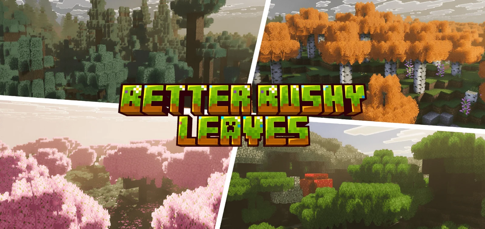 Better Bushy Leaves — пышная листва и падающие листья Bedrock