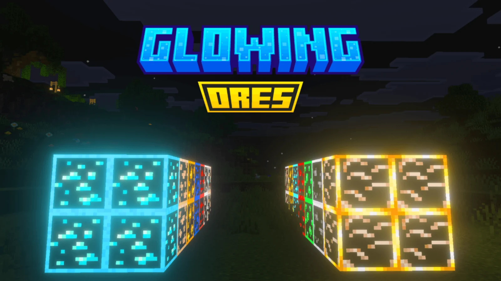 Radiant Glowing Ores — светящиеся руды для Minecraft Bedrock
