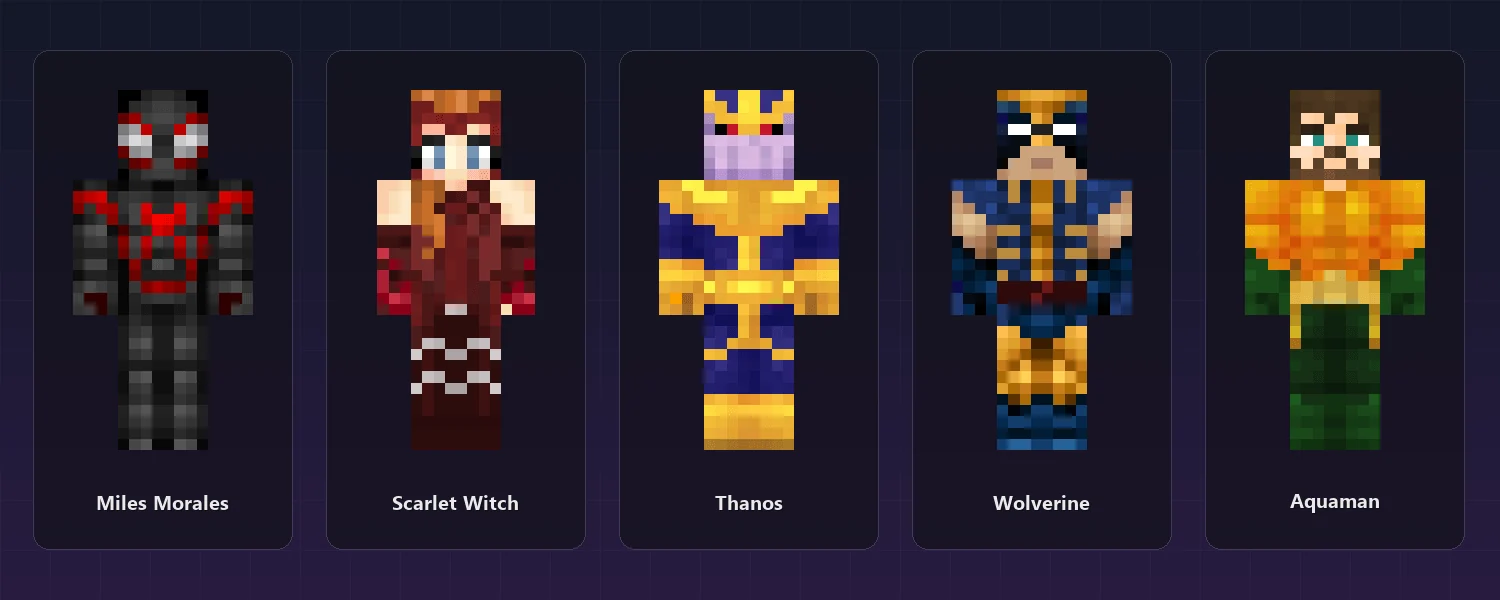 Изображение автора: Superhero Skins — 20 супергероев для Minecraft Bedrock