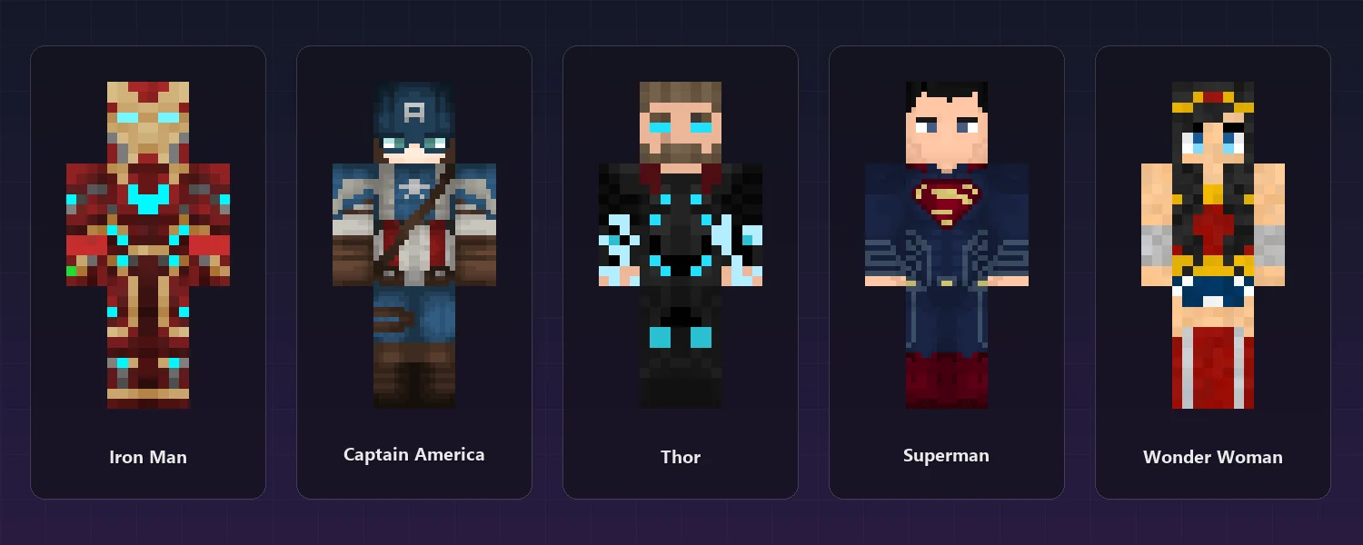 Изображение автора: Superhero Skins — 20 супергероев для Minecraft Bedrock