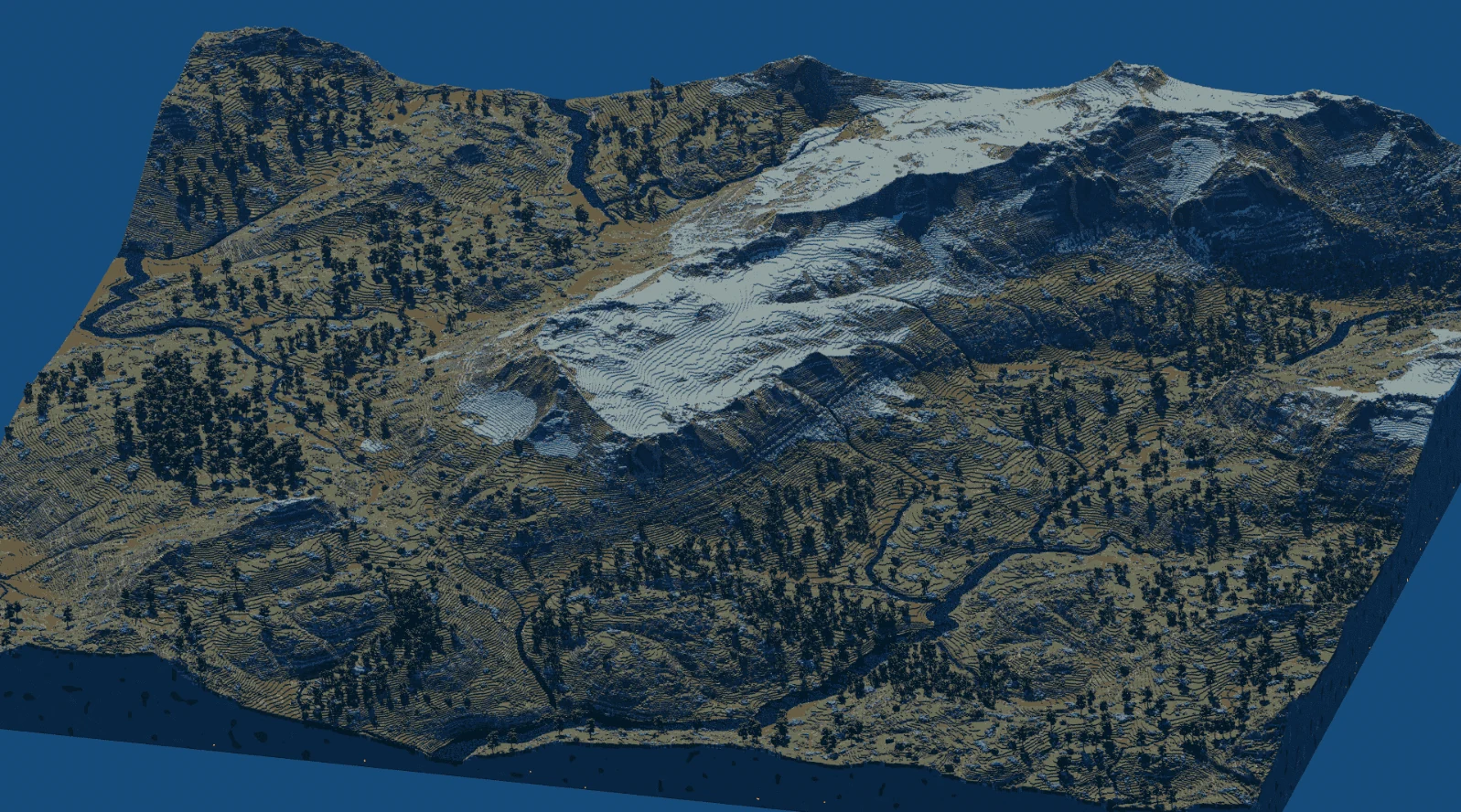 Riverbed Canyons — карта каньонов 2000×2000 для Bedrock