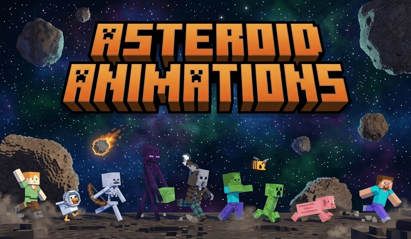 Asteroid Animation — новые анимации мобов для Minecraft Bedrock