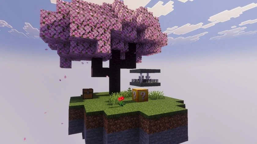 Изображение автора: Lucky Block SkyBase — небесная база с лаки-блоком для Bedrock