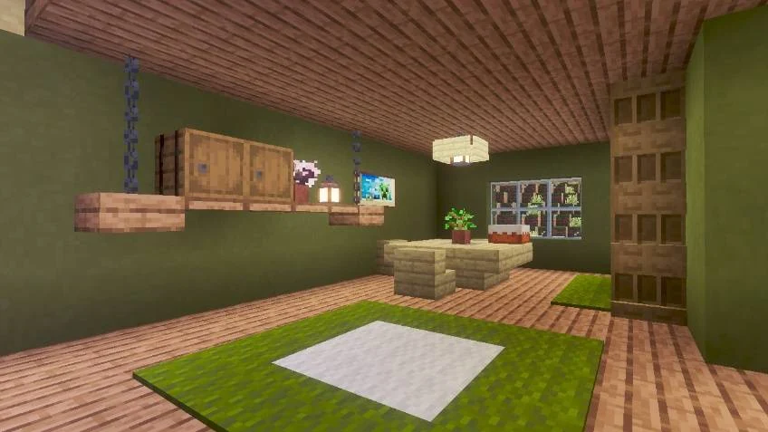 Birch House 17 — готовый берёзовый дом для Minecraft Bedrock — скриншот 3