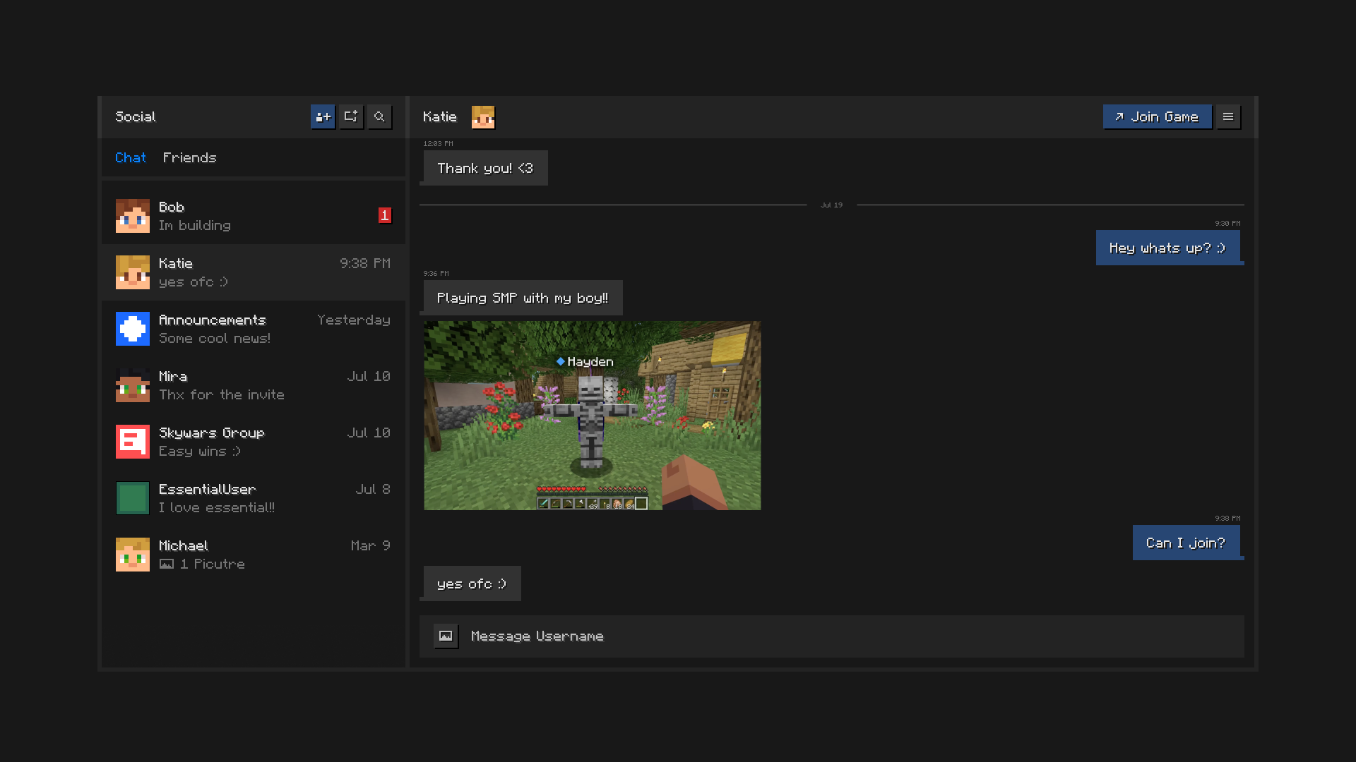 Скриншот Essential Mod — улучшение Minecraft с хостингом миров и общением для Minecraft 1.21.1 5